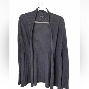 Eileen Fisher Women’s Pleated Slate Blue Cardigan 100% Wool Size Small